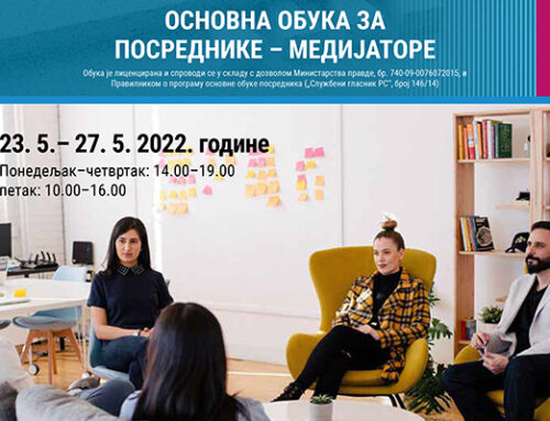 Osnovna obuka za posrednike – medijatore, 23–27. maj 2022.